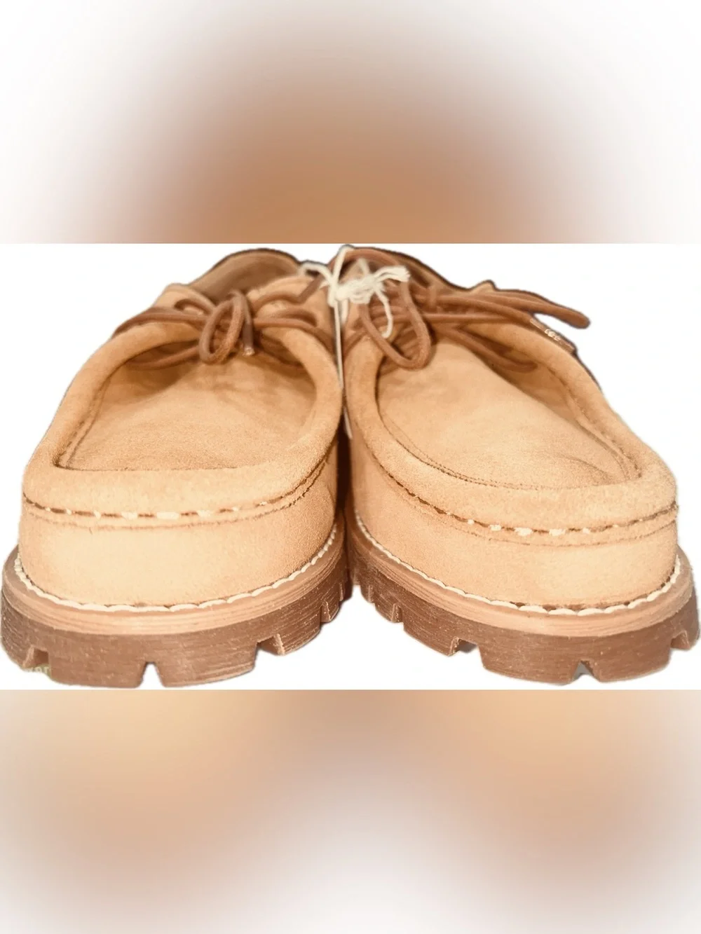NWT American Eagle Outfitters SZ 8 Men’s Lace-Up Suede “Lug Moccasins”/Camel Tan
